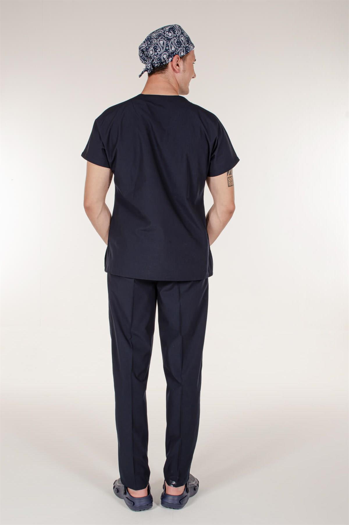 Lacivert Medikal Doktor Hemşire Scrubs Pantolon