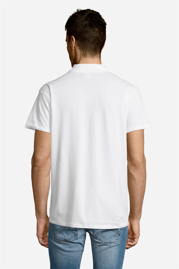 Beyaz Pamuklu Ve Kısa Kollu Kadın/Erkek Unisex Polo Yaka Tişört