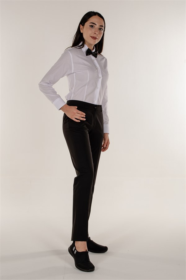 Beyaz Slim Fit Uzun Kollu Kadın Gömlek