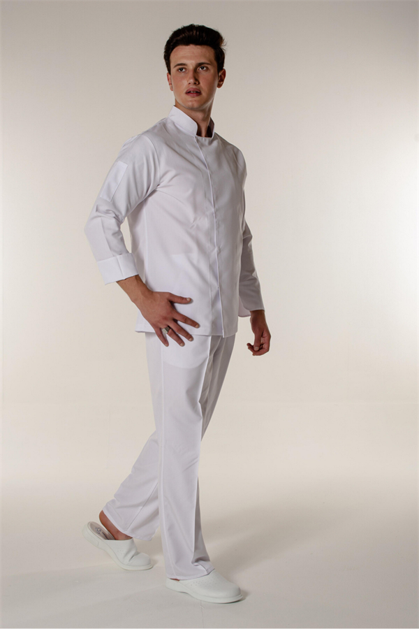 Beyaz Unisex Aşçı ve Mutfak Şef Ceketi Gizli Çıtçıtlı