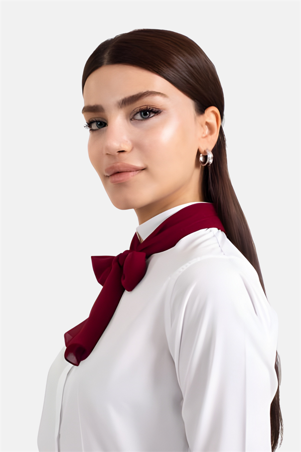 Bordo Garson Kafe Restoran Ve Otel Fular Şifon
