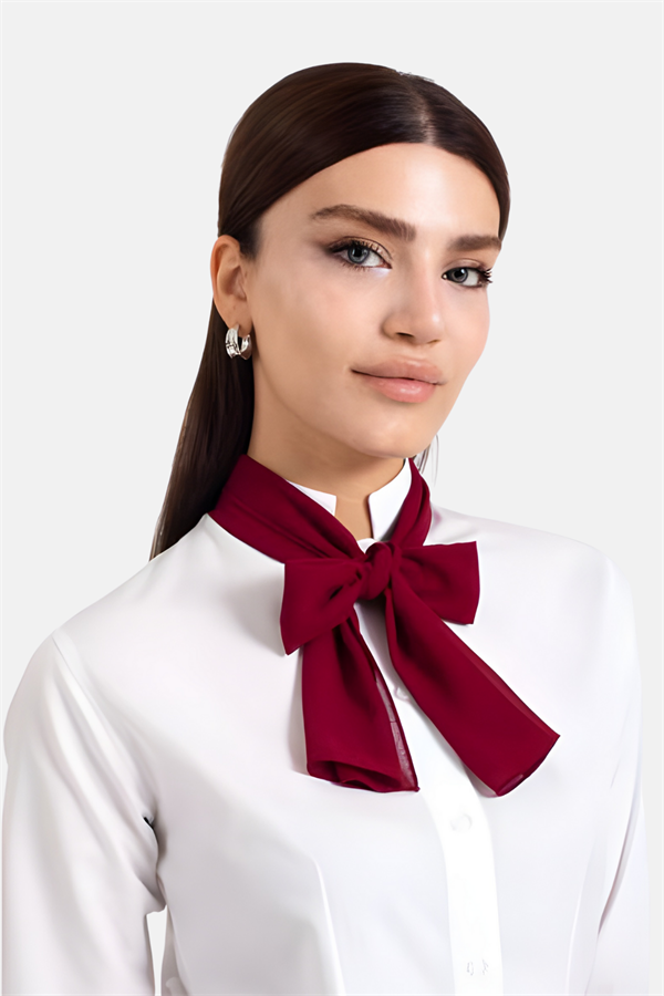 Bordo Garson Kafe Restoran Ve Otel Fular Şifon