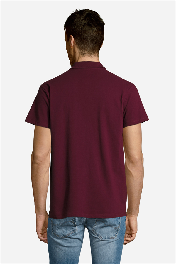 Bordo Pamuklu Ve Kısa Kollu Kadın/Erkek Unisex Polo Yaka Tişört
