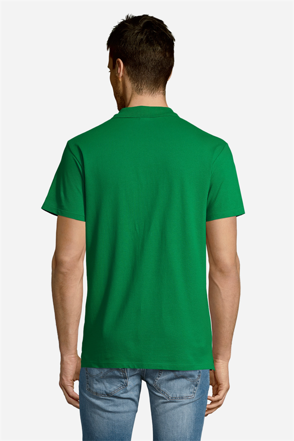 Fıstık Yeşili Pamuklu Ve Kısa Kollu Kadın/Erkek Unisex Polo Yaka Tişört