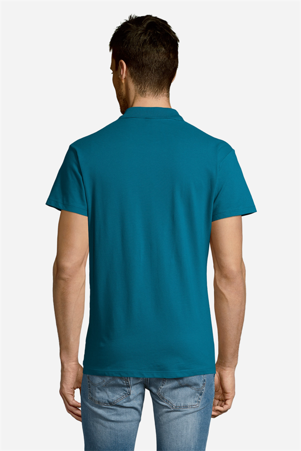 Petrol Mavisi Pamuklu Ve Kısa Kollu Kadın/Erkek Unisex Polo Yaka Tişört