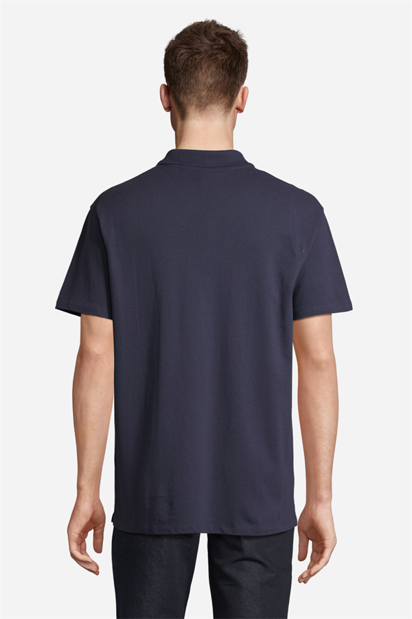 Lacivert Pamuklu Ve Kısa Kollu Kadın/Erkek Unisex Polo Yaka Tişört