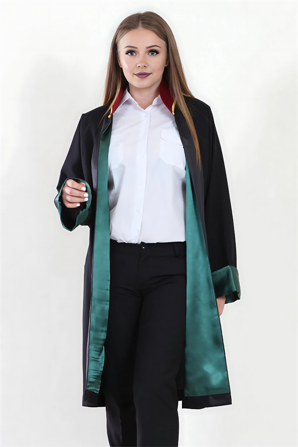 Siyah Kadın/Erkek Unisex Avukat Cübbesi