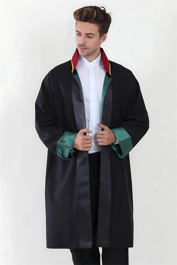 Siyah Kadın/Erkek Unisex Avukat Cübbesi
