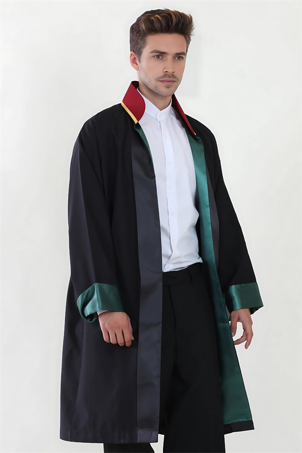 Siyah Kadın/Erkek Unisex Avukat Cübbesi