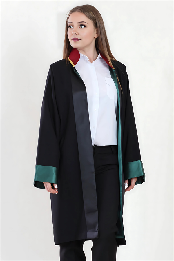 Siyah Kadın/Erkek Unisex Avukat Cübbesi