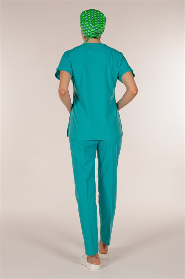 Su Yeşili Medikal Doktor Hemşire Scrubs Pantolon