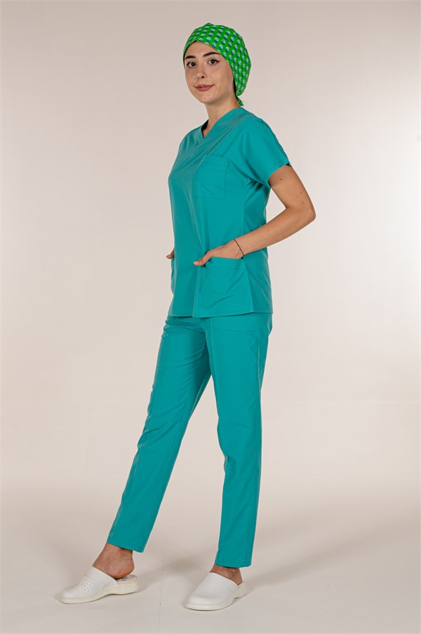 Su Yeşili Medikal Doktor Hemşire Scrubs Pantolon
