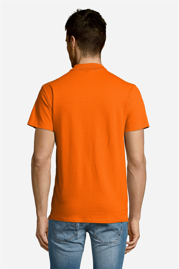 Turuncu Pamuklu Ve Kısa Kollu Kadın/Erkek Unisex Polo Yaka Tişört