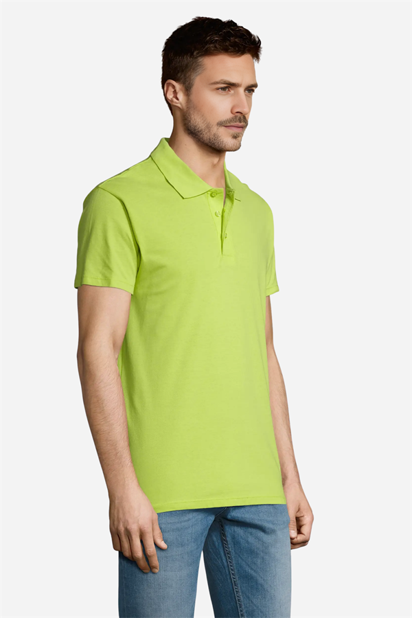 Yeşil Pamuklu Ve Kısa Kollu Kadın/Erkek Unisex Polo Yaka Tişört