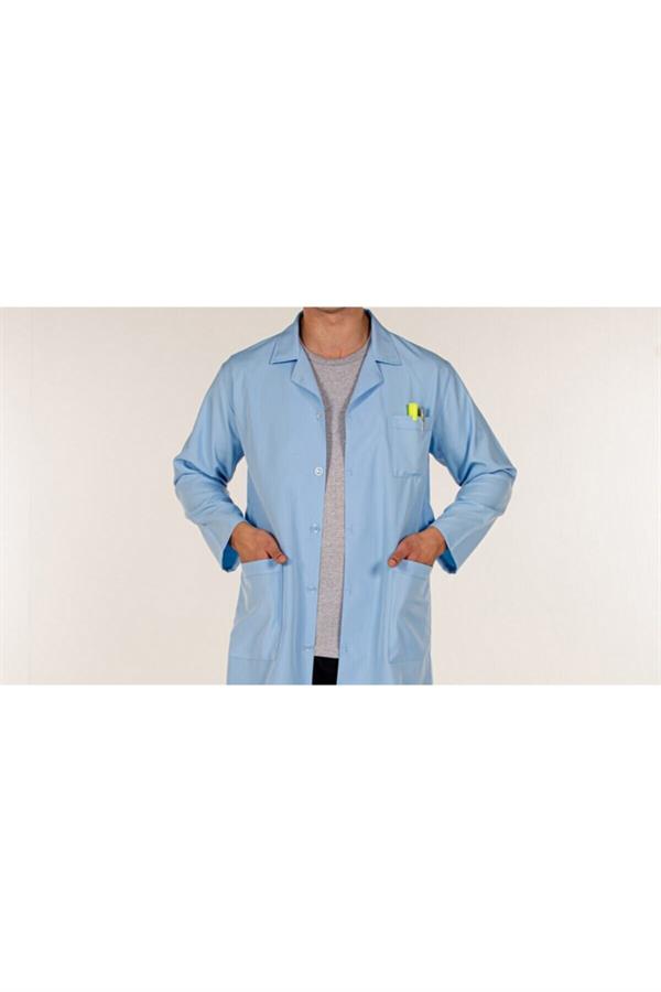 Açık Mavi Açık Yaka Erkek İş Önlük