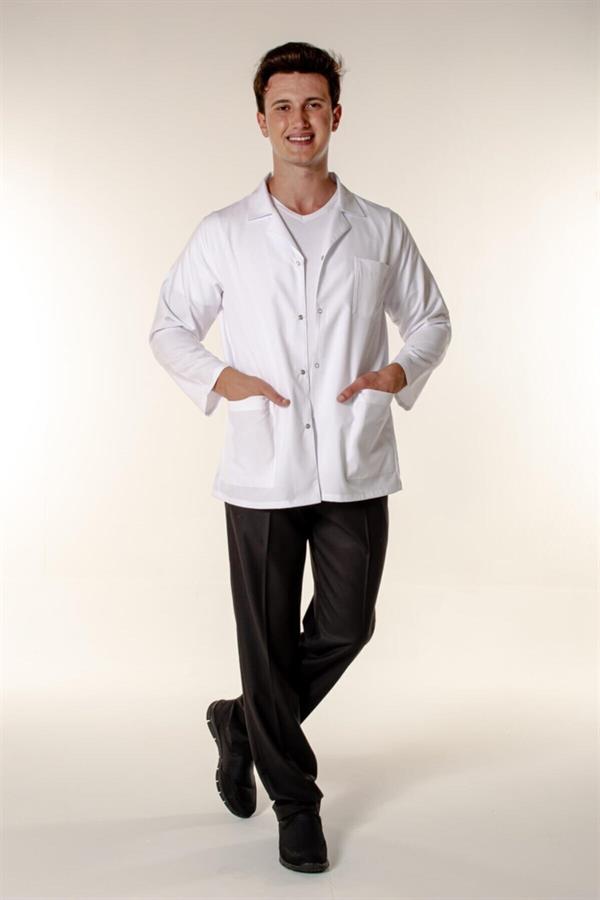 Beyaz Erkek İş Ceketi Açık Yaka