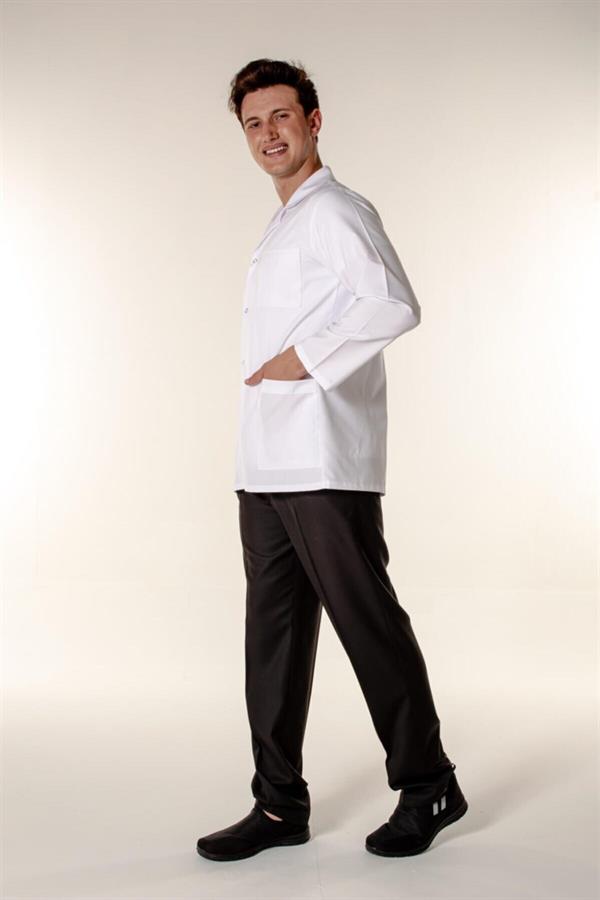 Beyaz Erkek İş Ceketi Açık Yaka