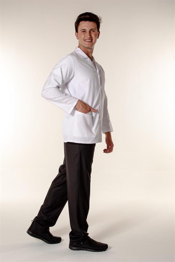 Beyaz Erkek İş Ceketi Açık Yaka