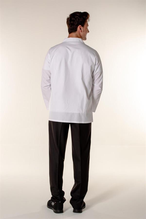 Beyaz Erkek İş Ceketi Açık Yaka