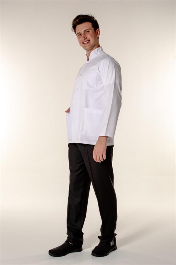 Beyaz Erkek İş Ceketi Hakim Yaka