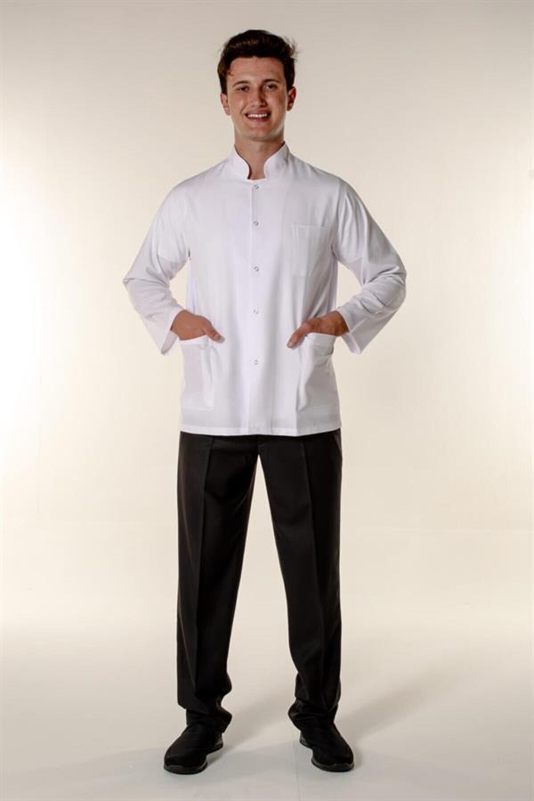 Beyaz Erkek İş Ceketi Hakim Yaka