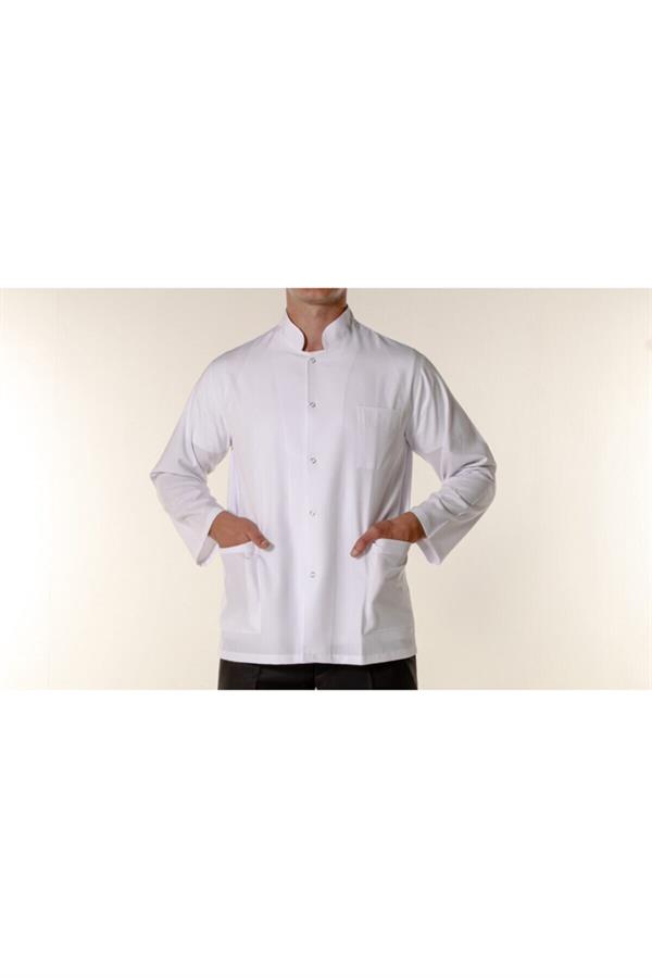 Beyaz Erkek İş Ceketi Hakim Yaka