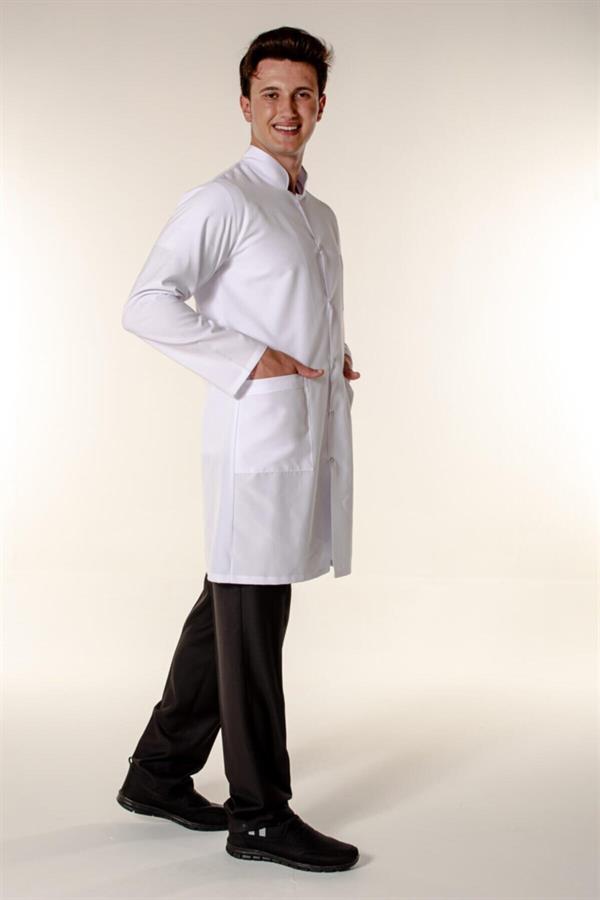 Beyaz Medikal Doktor Öğretmen Eczacı Hemşire Hakim Yaka Erkek İş Önlük