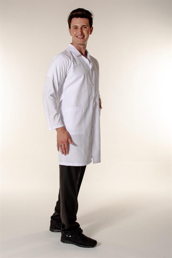 Beyaz Medikal Doktor Öğretmen Eczacı Hemşire Açık Yaka Erkek İş Önlük