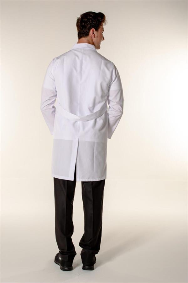 Beyaz Medikal Doktor Öğretmen Eczacı Hemşire Açık Yaka Erkek İş Önlük