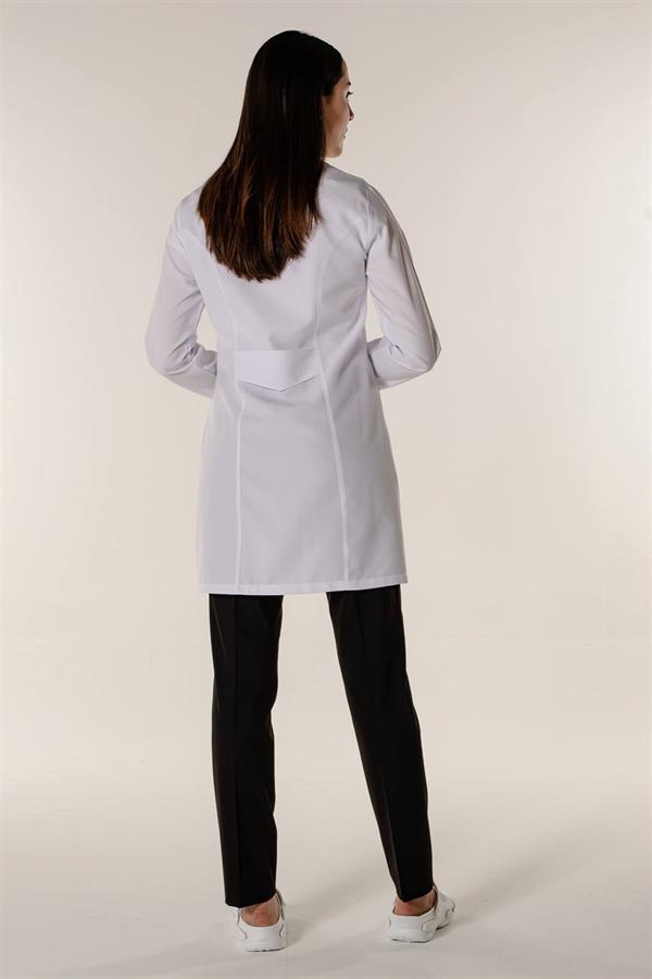 Beyaz Medikal Doktor Öğretmen Eczacı Hemşire Hakim Yaka Kadın İş Önlük