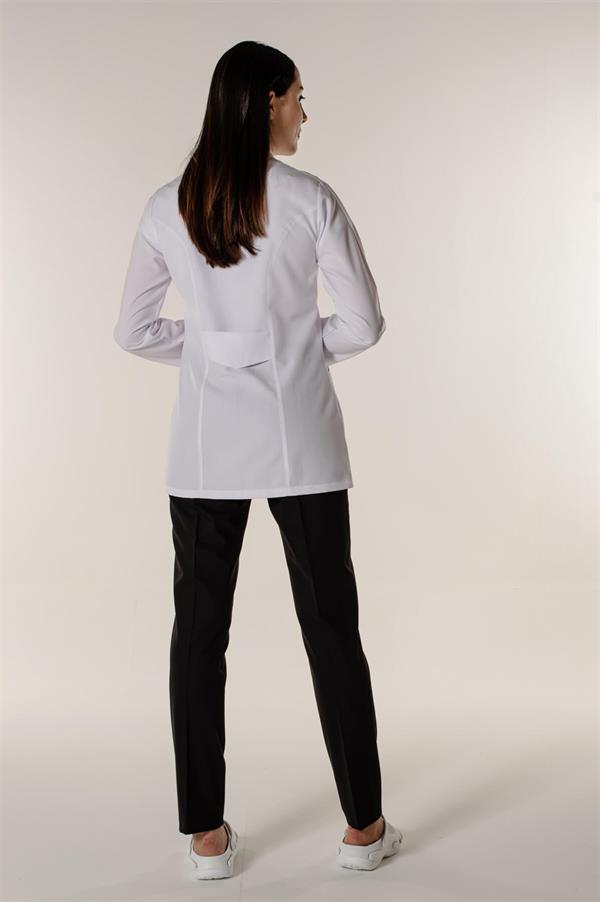 Beyaz Medikal Doktor Öğretmen Eczacı Hemşire Hakim Yaka Kadın İş Ceketi