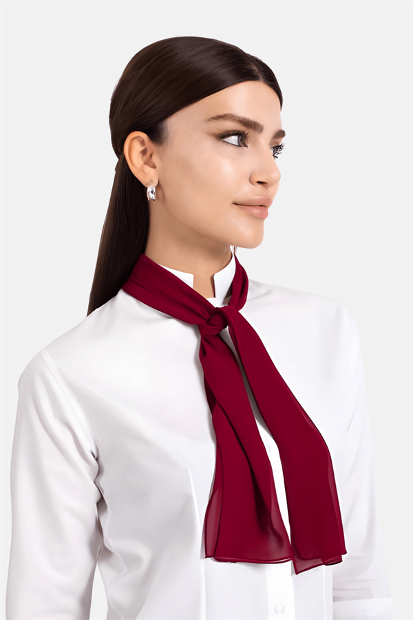 Bordo Garson Kafe Restoran Ve Otel Fular Şifon
