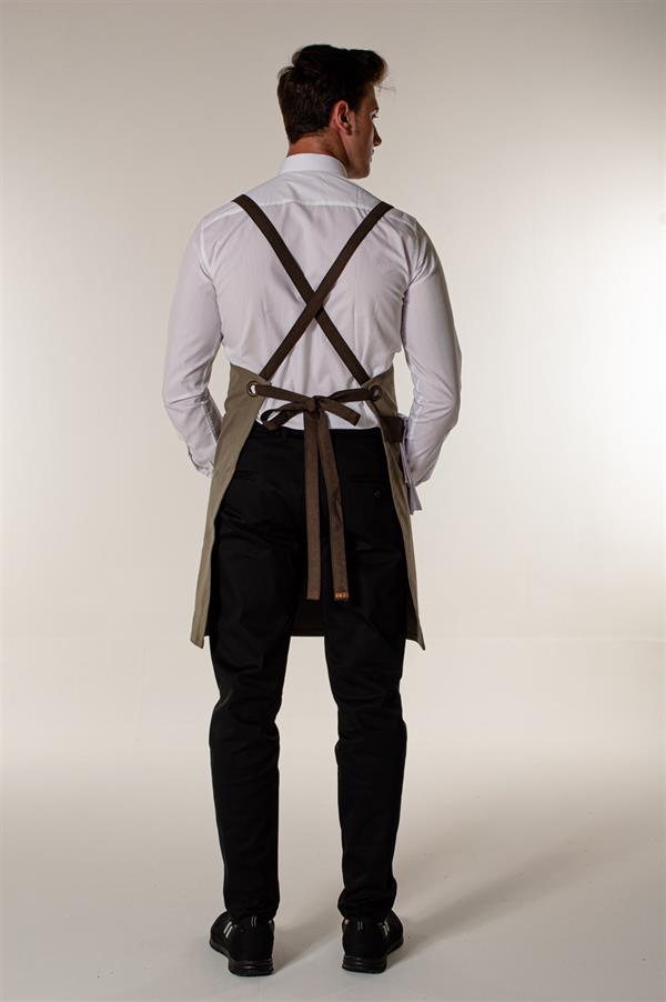 Haki Kanvas Barista Kafe Restoran Ve Mutfak Askılı Önlük