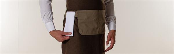 Kahverengi Kanvas Barista Kafe Restoran Ve Mutfak Askılı Önlük