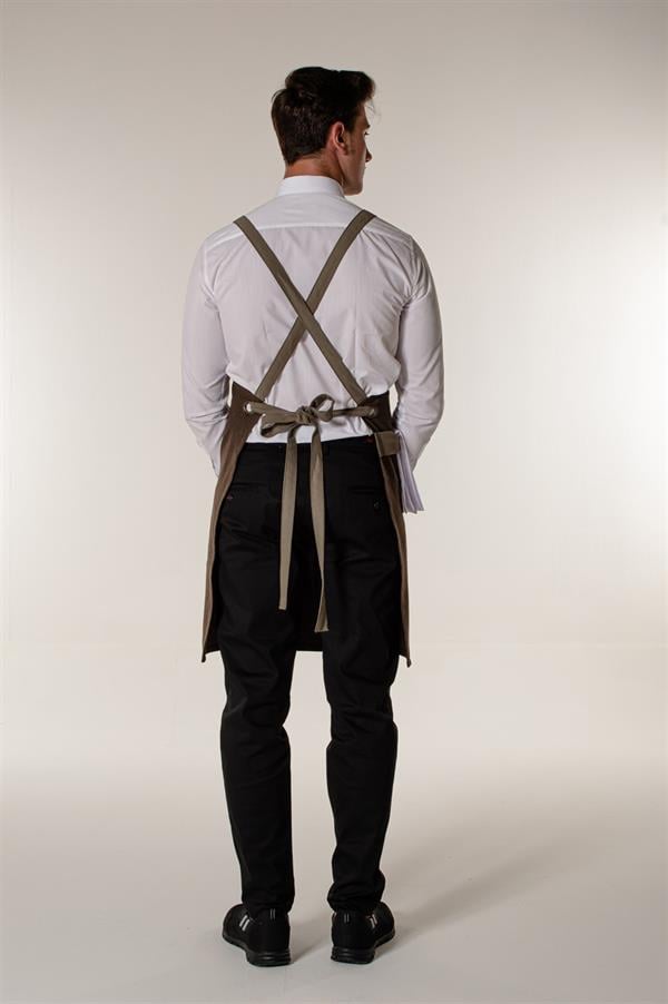 Kahverengi Kanvas Barista Kafe Restoran Ve Mutfak Askılı Önlük