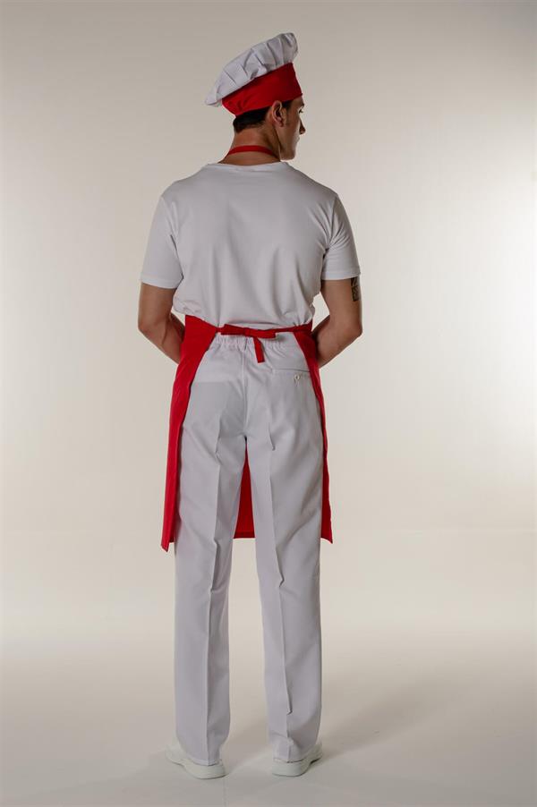 Kırmızı Garson Aşçı Ve Mutfak Klasik Askılı Önlük