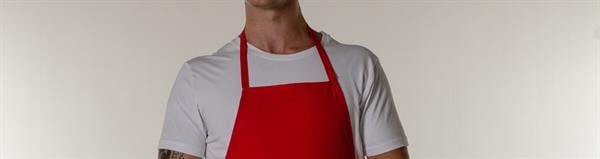Kırmızı Garson Aşçı Ve Mutfak Klasik Askılı Önlük