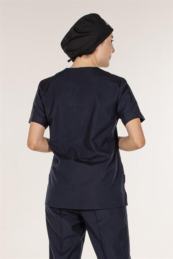Lacivert Doktor Hemşire Tek Üst Kadın Cerrahi Forma