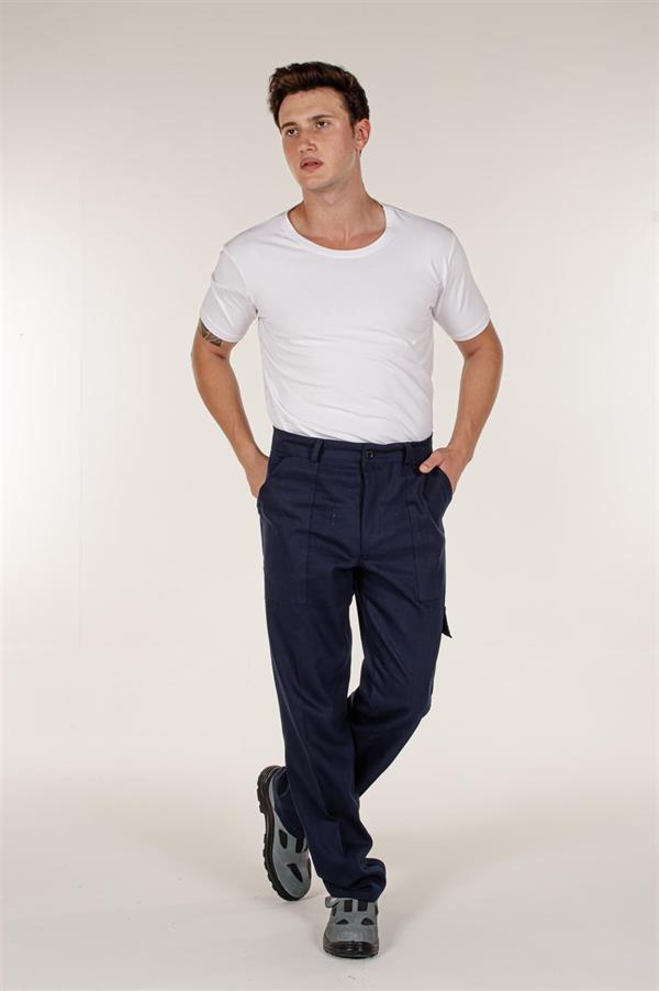 Lacivert Kargo Cepli Ve Pamuklu Erkek İş Pantolonu