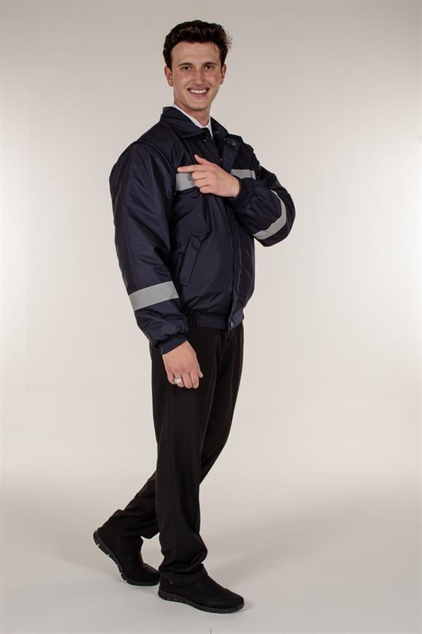 Lacivert Özel Güvenlik Ve Vale Kol Çıkmalı Reflektör Şeritli Mont 