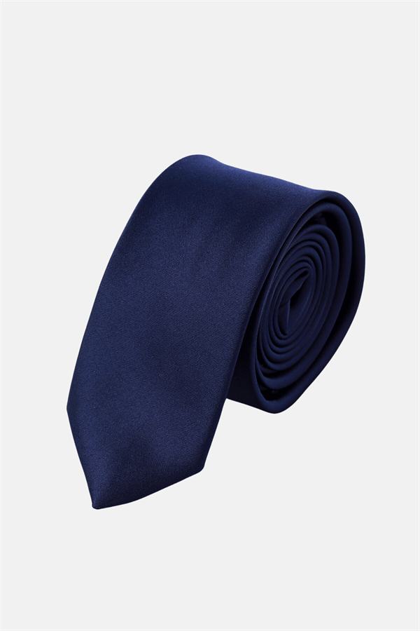 Lacivert Saten Klasik Kravat