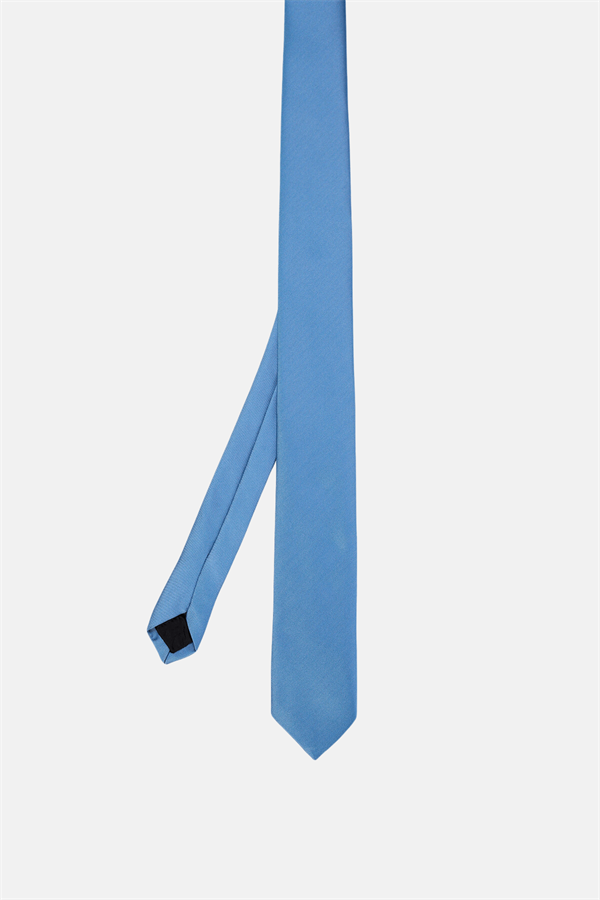 Mavi Saten Klasik Kravat