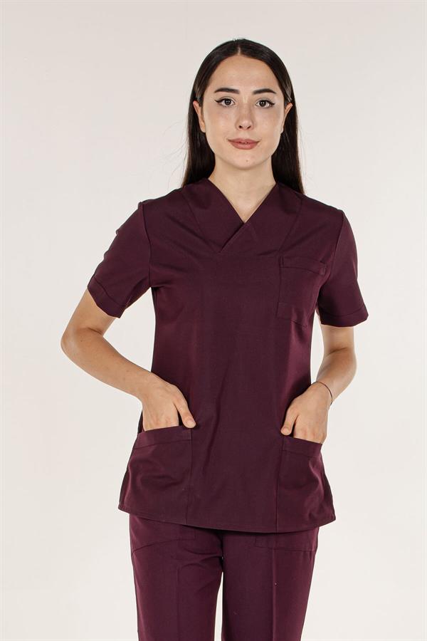 Mürdüm Doktor Hemşire Tek Üst Kadın Cerrahi Forma