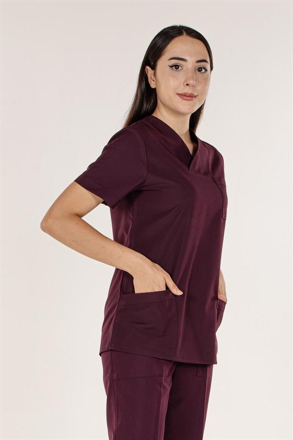Mürdüm Doktor Hemşire Tek Üst Kadın Cerrahi Forma