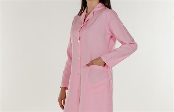 Pembe Açık Yaka Kadın İş Önlük
