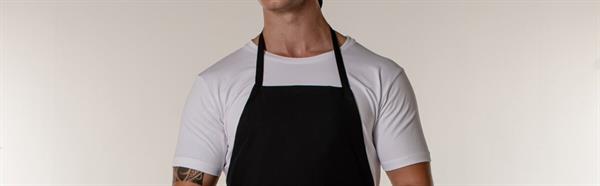 Siyah Garson Aşçı Ve Mutfak Klasik Askılı Önlük
