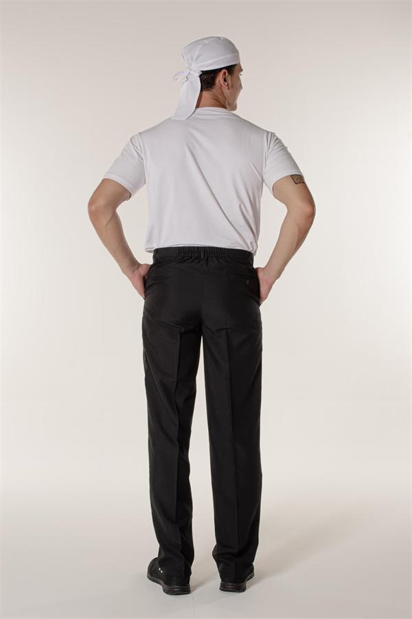 Siyah Aşçı ve Mutfak Ütü Dikişli Erkek Şef Pantolon