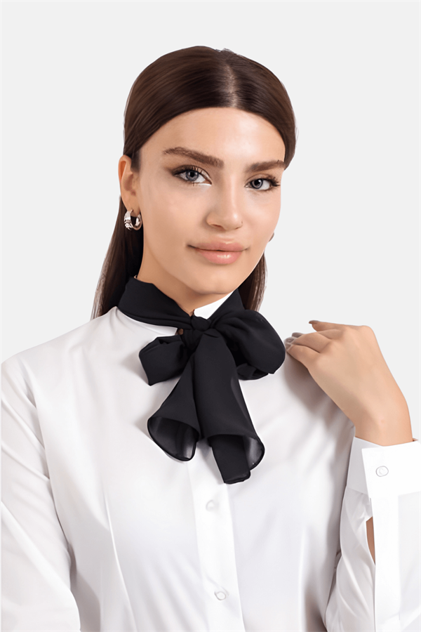 Siyah Garson Kafe Restoran Ve Otel Fular Şifon