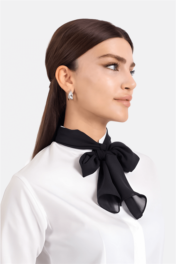 Siyah Garson Kafe Restoran Ve Otel Fular Şifon