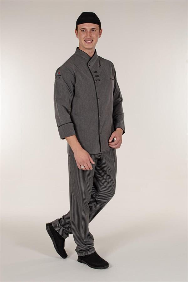 Çizgili Aşçı ve Mutfak Ütü Dikişli Erkek Şef Pantolon